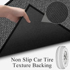 8FT Jute Runner Rug for Hallways Non Slip, Rubber Backed Long Laundry Room Mat Hall Rug Runner Carpet Non Skid, Black