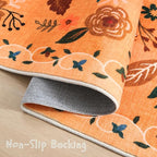Rugcomf Area Rug 4x6 Rug Washable Boho Rugs Non Slip Low Pile Floral Small Carpet for Bedroom, Bedside, Kids Room, Office, Dining Room(Yellow)