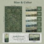 Tranditional Dark Green 4x6 Area Rugs for Living Room, Washable Non Slip Bedroom Bedside Throw Rugs, Vintage Distressed Medallion Printed Low Pile Soft Carpet for Entryway/Home Office/Kitchen