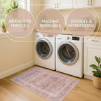 Fame Living Washable Area Rug. Modern Farmhouse. Vintage. Turkish. Bohemian. Distressed. Oriental. Traditional. Rugs for Living Room. Dining. Bedroom. Office. Entryway. Foyer. (860TT, 2' x 3')