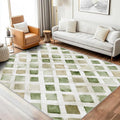 Checkered Rug, Washable 6x9 Rug for Living Room, Geometric Rhombus Patterned Indoor Carpet, Checkered Decor for Home, Bedroom, Soft Non Slip Thin Design FER41