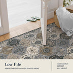 Lahome Moroccan Trellis Area Rug, 2x3 Entryway Rug Non-Slip Washable Indoor Door Mat, Small Oriental Accent Throw Carpet for Bedroom Kitchen Entry Bathroom, Grey