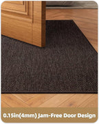 Color&Geometry Ultra-Thin Indoor Door Mat, 36"x56" Low-Profile Non-Slip Entryway Rug with Modern Geometric Texture, Washable Doormat for Indoor Entrance, Front Door, Brown (Rolled-up NO Creases)