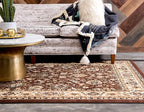Unique Loom Sialk Hill Collection Area Rug - Washington (7' 1" x 10' Rectangle Brown/Black)