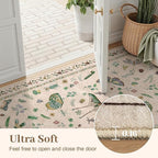 8x10 Area Rugs with Insect Print - Bug Rug Non-Shedding Stain Resistant Soft Carpet for Bedroom, Low Pile Ultra-Thin Machine Washable Carpet for Dining Room, Kids Nursery, Office (8'x10' Beige)