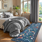 Collive Kitchen Runner Rugs Non Slip, Washable Jungle Animal Carpet Runners for Hallway Bathroom 2.6x8ft, Soft Bedroom Rug Blue Ultra Thin Stain Resistant Indoor Mats for Entryway, Bedside