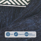 GarveeHome Washable Hallway Rug 2x6 Narrow Modern Bordered Floor Runner, Non-Shedding Contemporary Bedside Rug, Foldable Ultra-Thin Carpet Runner for Bedroom, Kitchen, Laundry Room, Navy Blue
