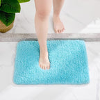 Small Bathroom Rug 17x24 Non Slip Teal Fluffy Bath Mat for Bathroom Floor Washable Plush Luxury Bath Rug for Tub Soft Shaggy Absorbent Shower Mat