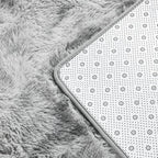 Large Shag Area Rugs 10 x 14, Tie-Dyed Plush Fuzzy Rugs for Living Room, Ultra Soft Fluffy Furry Rug for Bedroom, Anti-Skid Indoor Carpet Nursery Rugs for Kids Room Home Decor, Light Grey