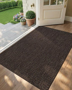 Color&Geometry Ultra-Thin Indoor Door Mat, 36"x56" Low-Profile Non-Slip Entryway Rug with Modern Geometric Texture, Washable Doormat for Indoor Entrance, Front Door, Brown (Rolled-up NO Creases)