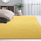 Large Area Rugs for Living Room Bedroom, 5x8 Feet Yellow Rug, Minimalist Modern Shag Rug, Soft Thick Comfy Memory Foam Indoor Carpet, Non-Slip Washable Rug for Boys Girls Dorm Nursery Room Home Decor
