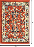 Rugs.com Yasmin Collection Rug – 2' x 3' Terracotta Medium Rug Perfect for Entryways, Kitchens, Breakfast Nooks, Accent Pieces