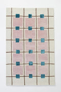 Greer Wool Area Rug - Chic Hand-Tufted Mauve, Blue, and Beige Design for Stylish Home Decor (4x7 Ft)