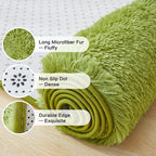 Andency 8x10 Area Rugs for Living Room, Olive Green Non-Slip Fluffy Soft Large Shag Bedroom Carpet, Big Indoor Thick Nursery Rug for Kids Dorm Home Decor Aesthetic