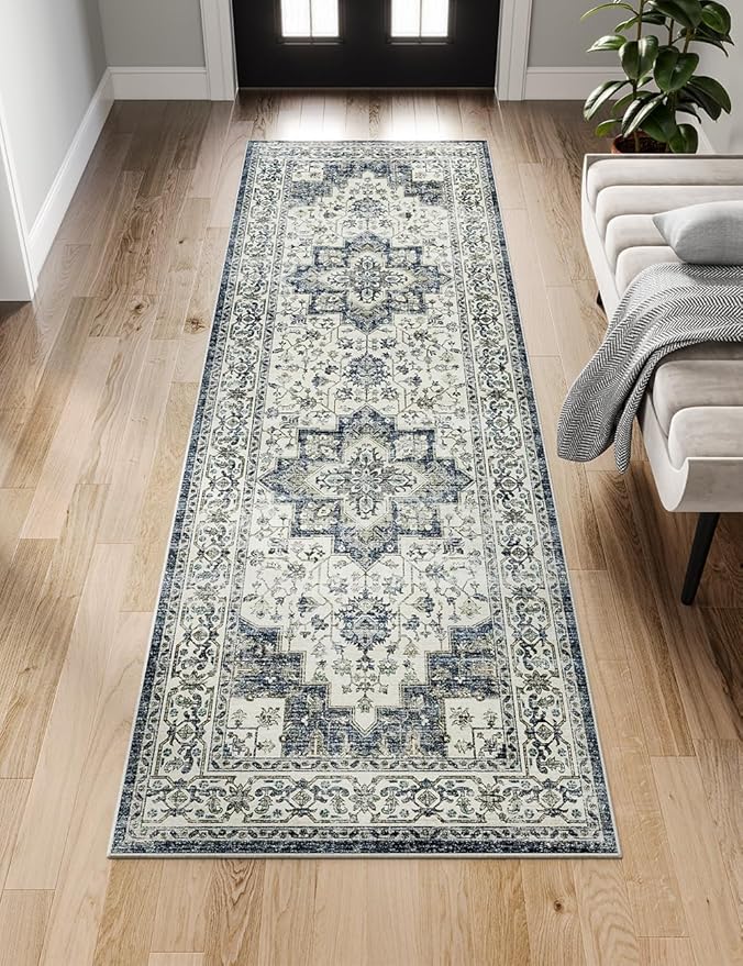 Dripex Tribal Washable Runner Rug-2x5 Non-Slip Non-Shedding Runners for Hallways Stain Resistant Kitchen Mat Laundry Entryway Carpet Runner for Doorway Entrance Bedroom Living Room Decor