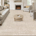 Area Rugs 9x12 Living Room: Washable Large Vintage Beige Rug Neutral Non-Slip Soft Stain Resistant Indoor Carpet for Bedroom Nursery Dining Room Under Table Bed Home House Office Playroom
