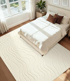 YIHOUSE 6x9 Abstract Line Area Rug, Modern Washable Stain Resistant Rugs Non Slip, Soft Indoor Floor Carpet for Living Room, Bedroom,Dining Room, White