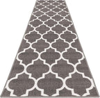 House, Home and More Skid-Resistant Carpet Runner – Moroccan Trellis Lattice – Misty Gray & Linen White – 6 Feet X 26 Inches