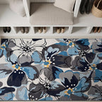 Rugshop Gray Large Floral Non-Slip Area Rug Fade Resistant for Bedroom, Entryway and Home Office, 3'3" x 5'