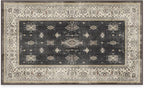 RUGGABLE Washable Vintage Area Rug – Verena Dark Wood 3x5, Stain-Resistant, Non-Slip – Small Machine Washable Rugs for Living Room, Bedroom, Hallway, Entryway & Office–with Standard Pad