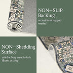 Washable 2'x3' Non Slip Rug Vintage Soft Low Pile Lightweight Small Area Rugs for High-Traffic Areas (Entryway, Kitchen, Hallway), Farmhouse Decor