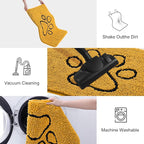 Smiry Dog Door Mat for Muddy Paws, Absorbent Dirt Trapper Non Slip Quick Dry Washable Chenille Mat for Mud Dogs, Entry Rug for Indoor and Outdoor (36x24 Inches, Golden Yellow and Black)