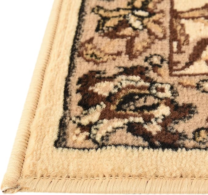 Rugs.com Yasmin Collection Rug – 8 Ft Square Ivory Medium Rug Perfect for Living Rooms, Kitchens, Entryways