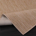Beverly Rug Indoor Outdoor Rug 5x7, Washable Outside Carpet for Patio, Deck, Porch, Solid Modern Area Rug, Water Resistant, Jute Beige