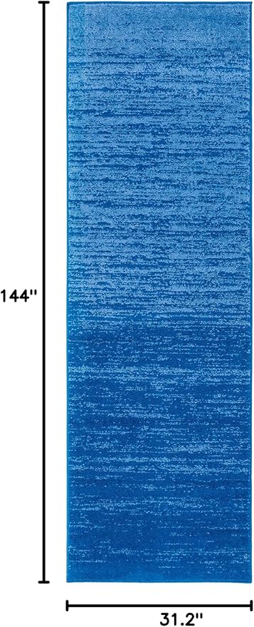 SAFAVIEH Adirondack Collection Runner Rug - 2'6" x 12', Light Blue & Dark Blue, Modern Ombre Design, Non Shedding & Easy to Clean, Ideal for Hallway, Foyer, Kitchen, Entryway, Bedroom (ADR113F)