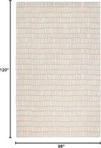 Dash and Albert Roark Wool Area Rug - 7.5 X 9.5 Ivory Geometric Hand Tufted Accent Rug - Durable, High Traffic Areas Hallway, Living Room, Stairs - Premium Luxury Hotel Quality Soft Breathable
