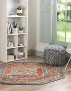 Unique Loom Isabella Collection Area Rug - Rossellini (7' 10" Octagon, Rust Red/ Beige)