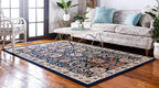 Unique Loom Espahan Collection Area Rug - Cape Cod (7' 1" x 10' Rectangle, Navy Blue/ Black)