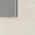 Paco Home Modern Area Rug with Minimalist Arched Lines in Neutral Cream, Size: 2'8" x 4'11"