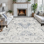 LUMI 8x10 Washable Area Rug for Living Room, Ultra Soft Traditional Rugs Non Slip with Rubber Backing, Low Profile, High Traffic, Stain Resistant Carpets, Ideal for Bedroom, Dining Room, Indoor