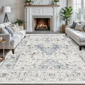 LUMI 4x6 Washable Area Rug for Living Room, Ultra Soft Traditional Rugs Non Slip with Rubber Backing, Low Profile, High Traffic, Stain Resistant Carpets, Ideal for Bedroom, Dining Room, Indoor