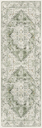 LIVEBOX Washable Runner 2x6 - Vintage Tribal Kitchen Rug, Long Entryway, Low-Pile for Bedroom, Non-Skid Soft Carpet Throw for Bathroom Laundry Room Hallway Sage