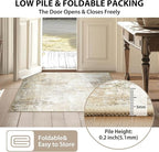 Washable Area Rugs 4'x6' Non-Slip Modern Abstract Soft for Living Room Entryway Bedroom Nursery, Print Pattern, Neutral Brown Gray