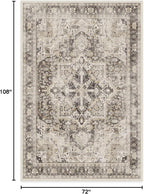 RUGGABLE Washable Vintage Area Rug – Kamran Hazel 6x9, Stain-Resistant, Non-Slip – Medium Machine Washable Rugs for Living Room, Bedroom, Hallway, Entryway & Office–with Cushioned Pad