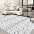 Nakagishi 5x8 Area Rugs Living Room: Washable Boho Large Neutral Soft Farmhouse Rug Stain Resistant Modern Indoor Floor Non-Slip Carpet for Bedroom Nursery Kids Playroom Office Dining Room Dorm- Grey