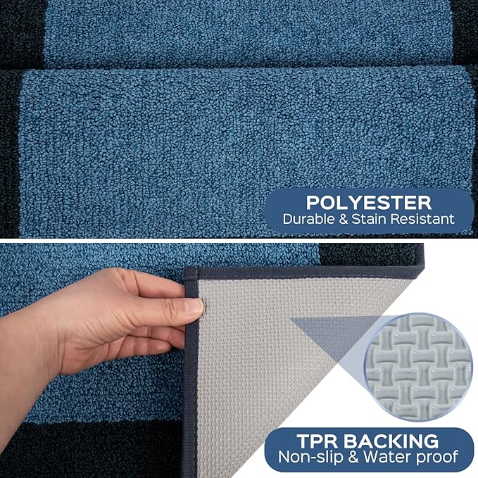 Machine Washable Runner Rug 24" x 84", Non Slip Kitchen Mat for Floor, Absorbent Entryway Rug for Kitchen, Bedroom, Hallway, Bathroom, Door (Roll Packing)
