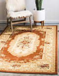 Unique Loom Versailles Collection Traditional Classic Floral Motif Area Rug (3' 3 x 5' 3 Rectangular, Terracotta/ Ivory)