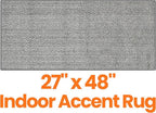 4ft Custom Fit Accent Runner Rug for Small Foyer - Striped Grey | Non-Slip & Washable | No-Fray Edge Finished