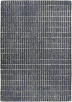 Hand-Tufted 100% Wool Area Rug – Unique Modern Geometric Grid Pattern, Soft Plush Textured Carpet for Living Room, Bedroom, Dining Room & Entryway (Smoke, 3' x 5')