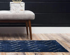 Unique Loom Marilyn Monroe Glam Collection Area Rug - Trellis (2' x 10' Runner, Navy Blue Silver/ Silver)