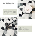 Modern Abstract Rug 5x7 Machine Washable, Boho Area Rugs for Living Room Bedroom Low-Pile, Large Throw Floor Carpet Non Slip Ultra-Thin Soft Indoor Gray