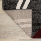 Rugshop Modern Wavy Circles Design Non-Shedding Runner Rug, Carpet for Hallway or Kitchen, Red, 2'7" x 8'