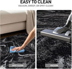 Rugshop Abstract Marble Shag Area Rug Anthracite Dark Gray 4' x 6' Ideal for Small Living Rooms, Offices, or Beside The Bed