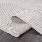 CAMILSON Micro Loop Rug 4x6 Modern Luxury Geometric Arch Area Rugs Soft High and Low Pile Stain Resistant Easy-Cleaning Non-Shedding for Living Room Office Indoor Carpet (4 x 6 / White)
