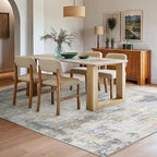 6x9 Area Rugs for Living Room, Modern Abstract Washable Rug with Non-Slip Backing & Low Pile Indoor Carpet for Nursery Room, Bedroom and Dinning Room, Beige