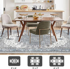 6’x9’ Area Rugs for Living Room Non Slip Washable Low Pile Area Rugs for Bedroom Vintage Carpets Blue